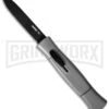 AKC 077 Gray OTF Automatic Knife - Black Flat -Grindworx Shop akc otf 077 black flat grey dl large