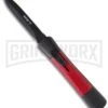 AKC Concord Black/Red OTF Automatic Knife - Dagger Black Plain -Grindworx Shop akc otf concord red scale large