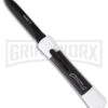 AKC Concord White/Black OTF Automatic Knife - Dagger Black Plain -Grindworx Shop akc otf concord white handle large