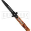 AKC Bill DeShivs Tactical Sim Briar Leverletto Automatic Knife - Black Plain -Grindworx Shop akc sim briar leverletto bayo large