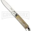 AKC 8" Italian Lever Lock Honey Horn Automatic Knife - Flat Grind 5 AKC 8" Italian Lever Lock Honey Horn Automatic Knife - Flat Grind -Grindworx Shop automatic leverlock honey spear large