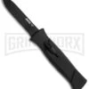 AKC 777 Blackfinger Black OTF Automatic Knife - Flat Grind Black Plain -Grindworx Shop blackfinger black black flat large