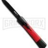 AKC Concord Black/Red OTF Automatic Knife - Flat Grind Black Plain -Grindworx Shop conc black red single black large