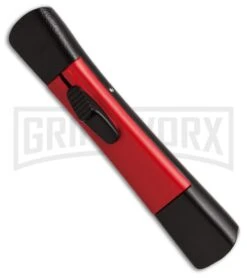 AKC Concord Black/Red OTF Automatic Knife - Flat Grind Black Plain -Grindworx Shop conc black red single black side large