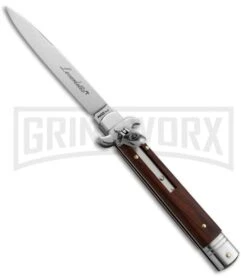 AKC 9" Leverletto Cocobolo Wood Automatic Knife - Flat Grind
