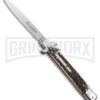 AKC 9" Leverletto Stag Automatic Knife - Flat Grind -Grindworx Shop lg letto stag bayo large