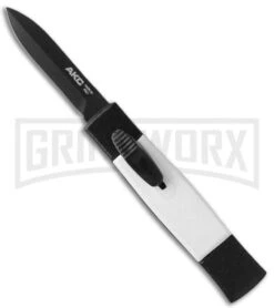 AKC Minion Concord Black/White OTF Automatic Knife - Dagger Black