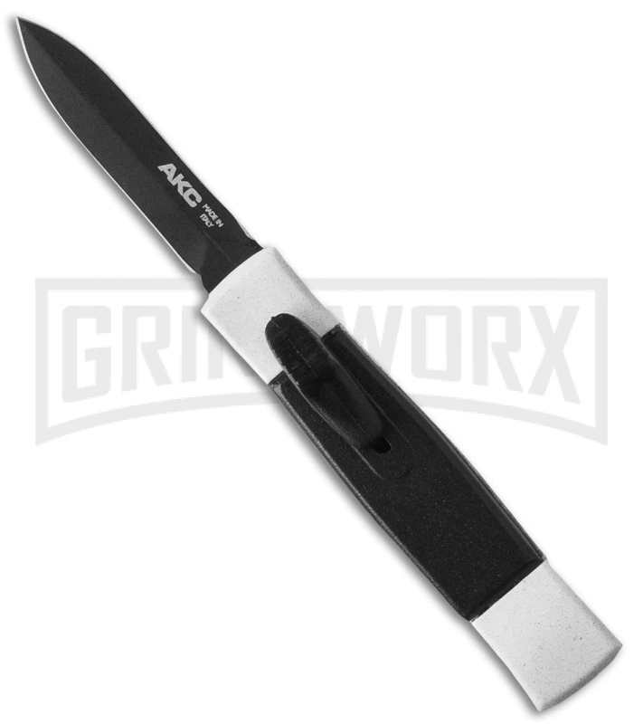 AKC Minion Concord White/Black OTF Automatic Knife - Dagger Black AKC Minion Concord White/Black OTF Automatic Knife - Dagger Black -Grindworx Shop minion white black black dagger jm large
